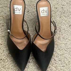 Dolce Vita Black Pointed-Toe Mules